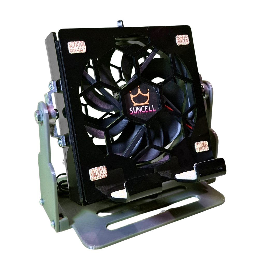 Table fan with phone stand