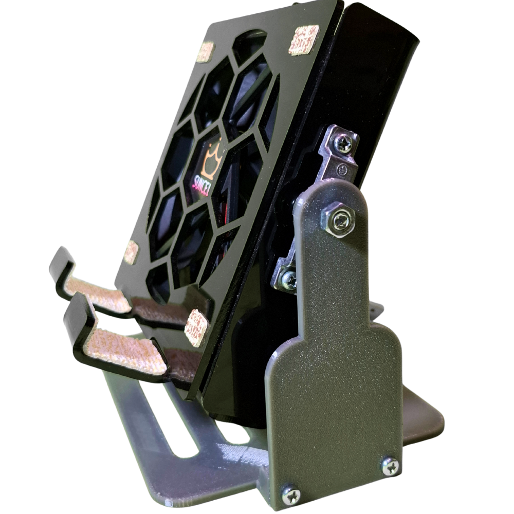 Table fan with phone stand