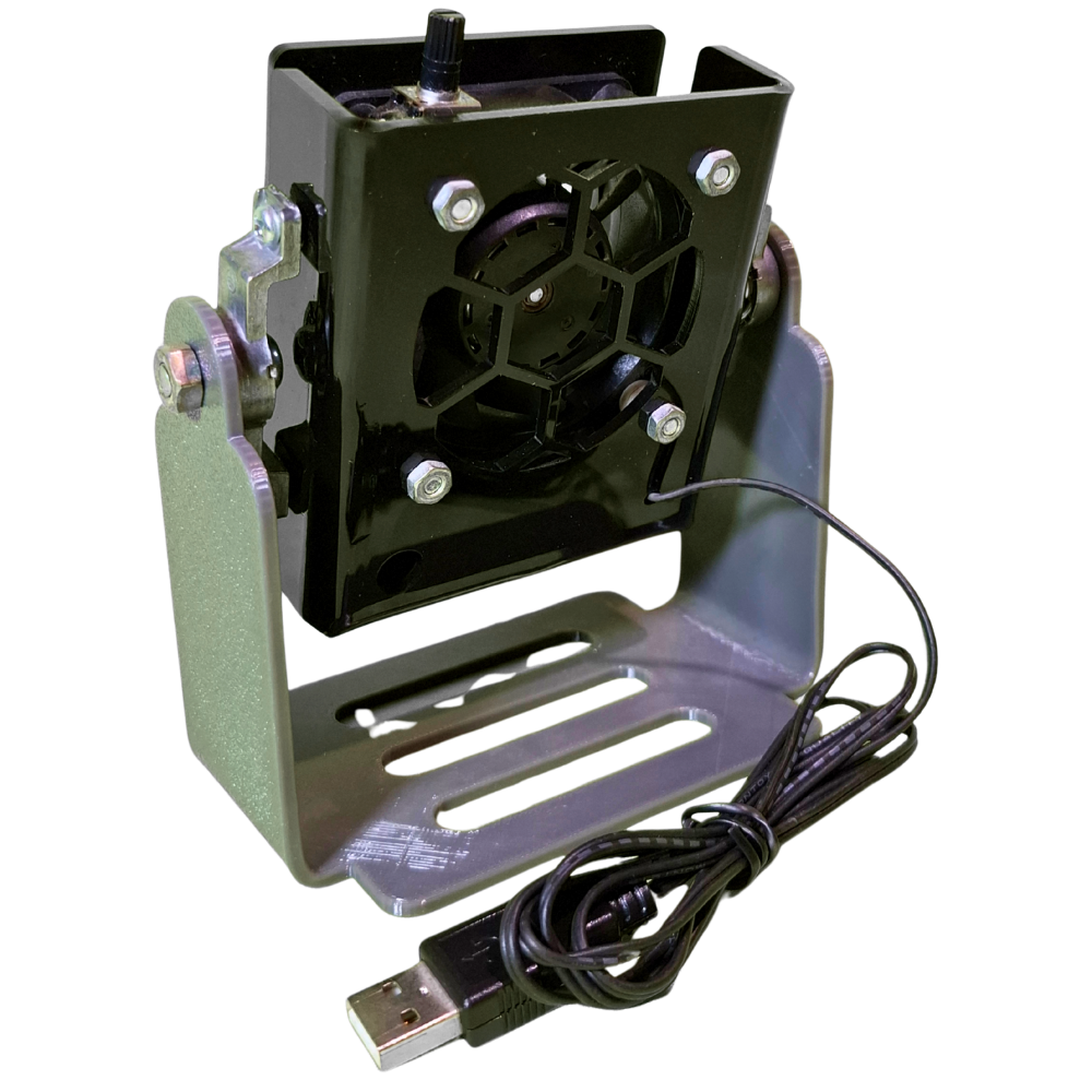 Table fan with phone stand